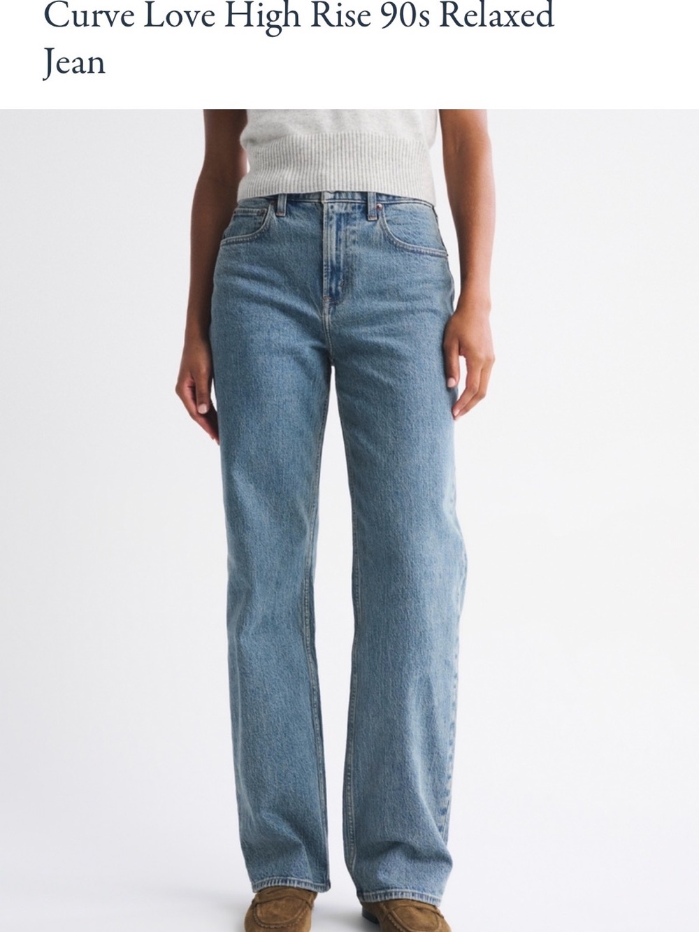 Abercrombie & Fitch Light Blue High-Rise Relaxed Straight Jeans